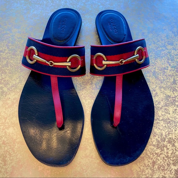 Gucci Shoes - Gucci Querelle Horsebit Web Thong Sandal Size 39